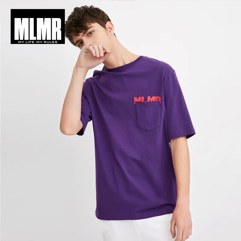 MLMR Мужская футболка из 100% хлопка с принтом свободного кроя мужская одежда