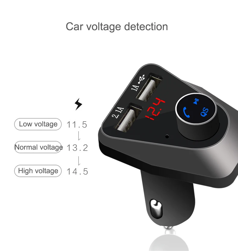 Weishan Hands Free Беспроводной fm-передатчиком Bluetooth TF AUX модулятор Автомобильный комплект MP3 плеер