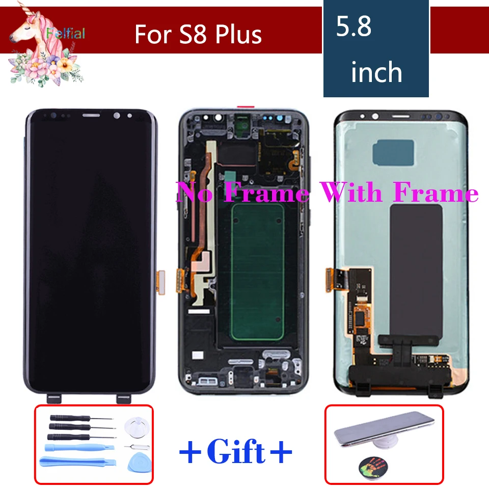 Оригинальный super AMOLED ЖК дисплей для samsung Galaxy S8 плюс G955 G955F Экран Digitizer Замена