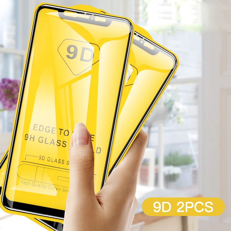 2 шт 9D полное покрытие из закаленного стекла для Xiaomi Mi 6 8 9 SE Lite A1 A2 Защитная пленка для экрана 5X 6X Pocophone F1 F2