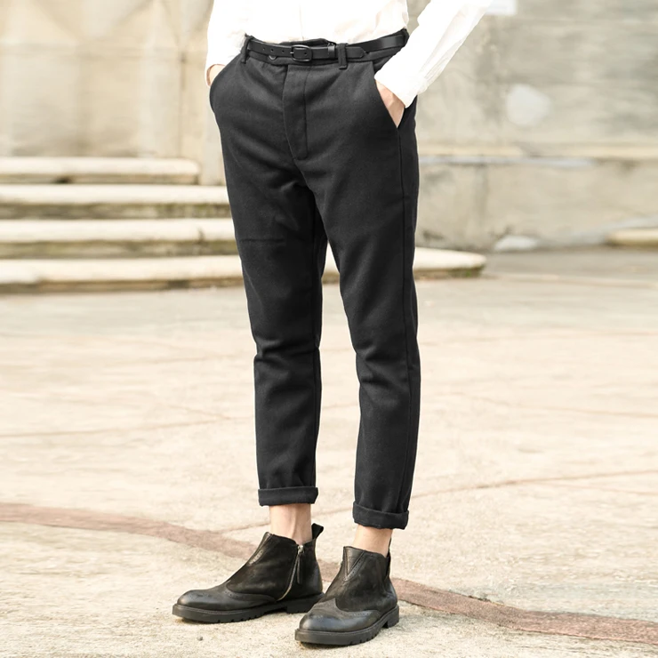 Весенняя новинка Повседневные Мужские штаны Штаны Slim fit мужские шерстяные