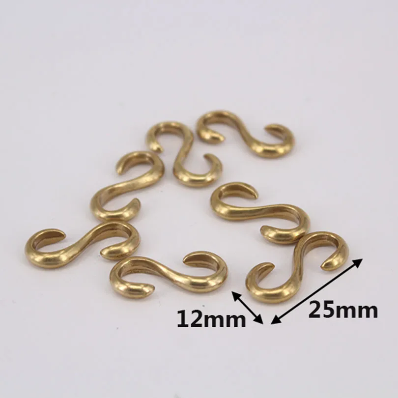 5 шт. Meetee Твердый латунный крюк S форма металлическая пряжка брелок для ключей