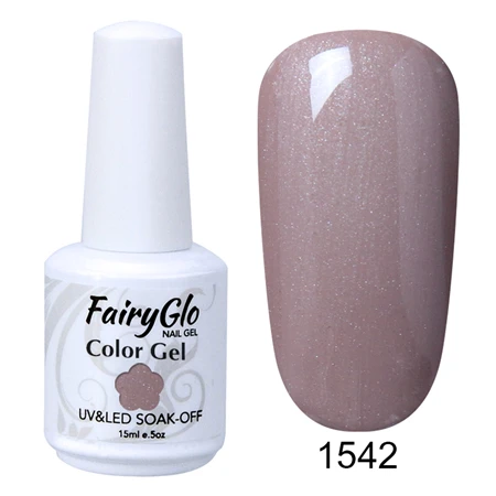 FairyGlo 15 мл Гель-лак замачиваемый чистый цвет ногтей Гель-лак Vernis Полупостоянный УФ-гель для ногтей маникюрный лак - Цвет: G1542