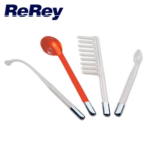 Профессиональный набор высокочастотных стеклянных трубок, 4 шт., ВЧ электроды для ухода за кожей, точечный очиститель лица, волос, спа-салон красоты