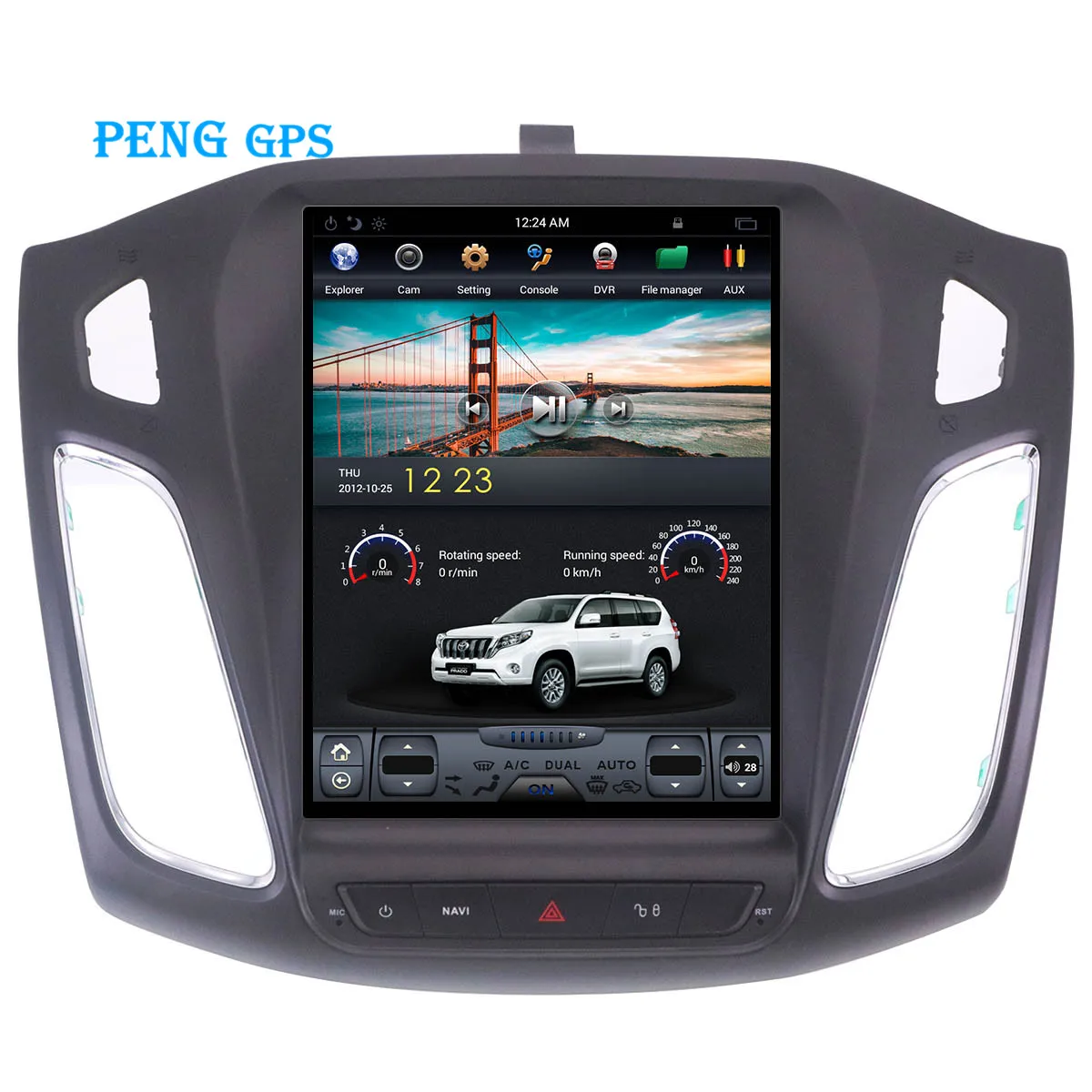 Автомобильный DVD-плеер в стиле Tesla на Android 7 без GPS-навигатора для Ford Focus 2012 2013 2014 -2018