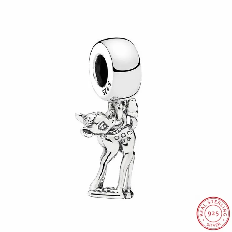 Подвеска Desney Bambi Шарм DIY Fit PANDORA Подвески Серебро 925 для женщин Изготовление ювелирных изделий FL649