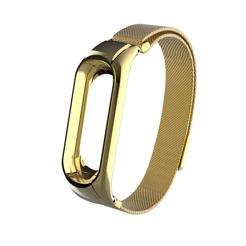 Gold YUEDAER, высококачественный металлический ремешок для Xiaomi mi, 3 браслета, аксессуары для часов, сменный Браслет, mi Band, 3 ремешка, розовое золото - Цвет: Gold