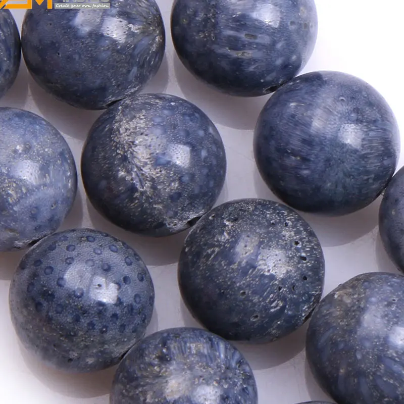 Круглые синие Коралловые шарики с драгоценными камнями для изготовления