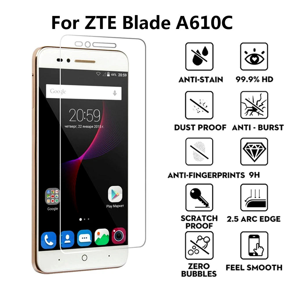 2 шт закаленное стекло для zte Blade A610C Защитная пленка для zte A 610C A610 C Защитная пленка для zte Blade A610C Защитная пленка для экрана