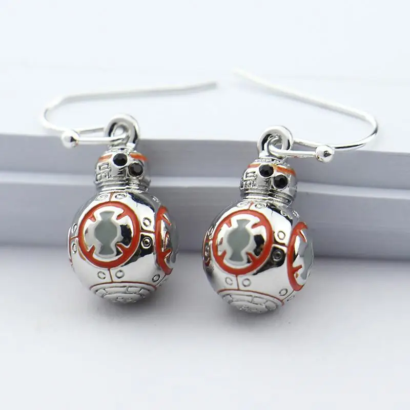 

20 пар», «The Force Awakens» 3D BB-8 серебряные покрытые болтающиеся серьги для женщин в стиле ретро из металла серьги в виде капель с робота-BB8 фильм юве...