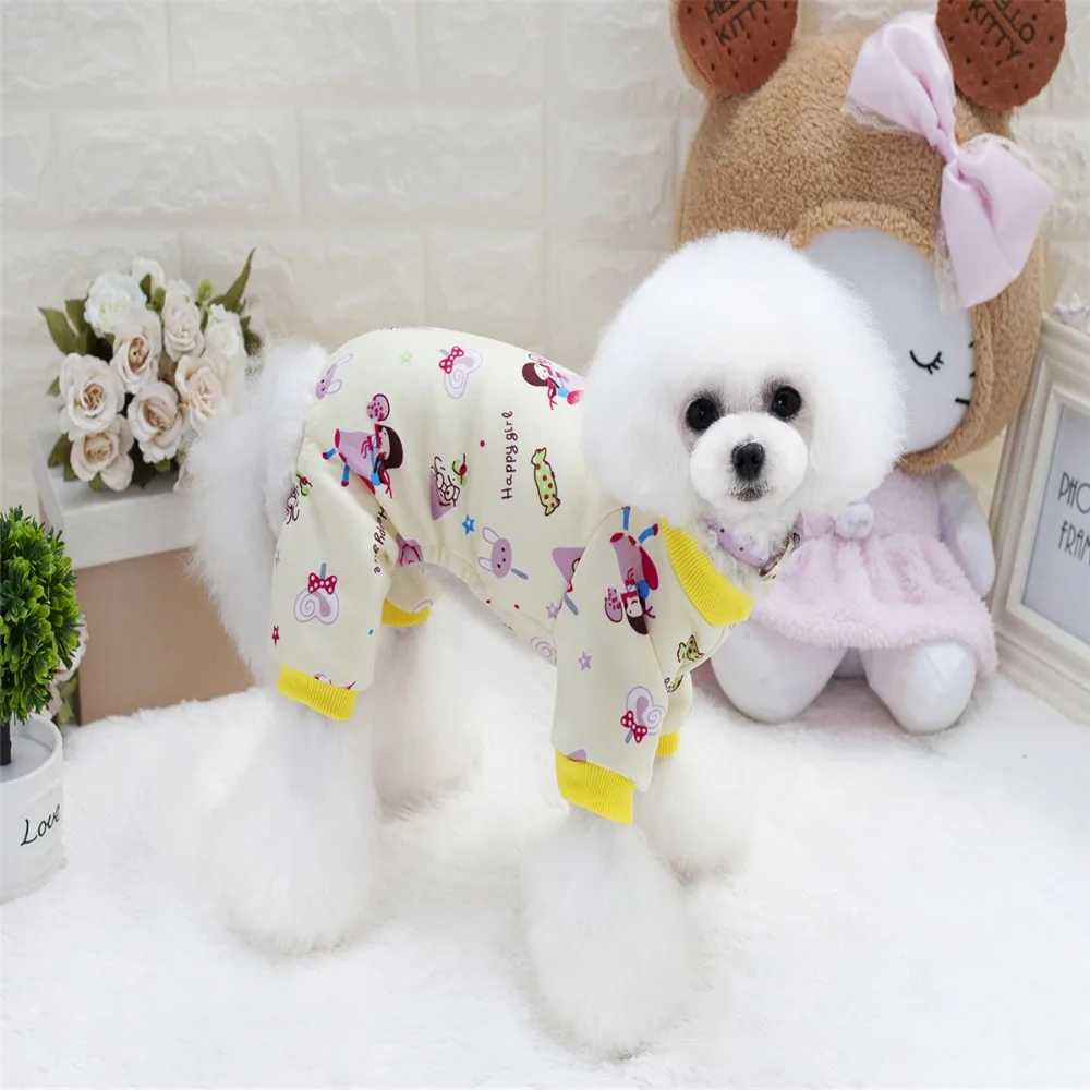 

Стильная домашняя одежда для собак с четырьмя ножками, пальто с небольшим рисунком леденцов, одежда для маленьких щенков, пальто для собак о...