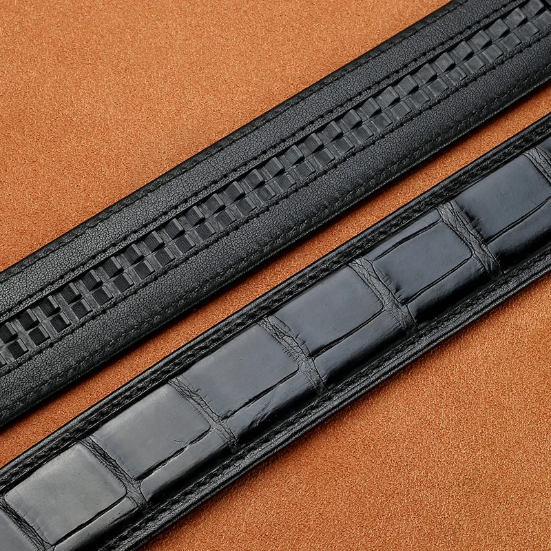 Мужской классический ремень из натуральной крокодиловой кожи с автоматической