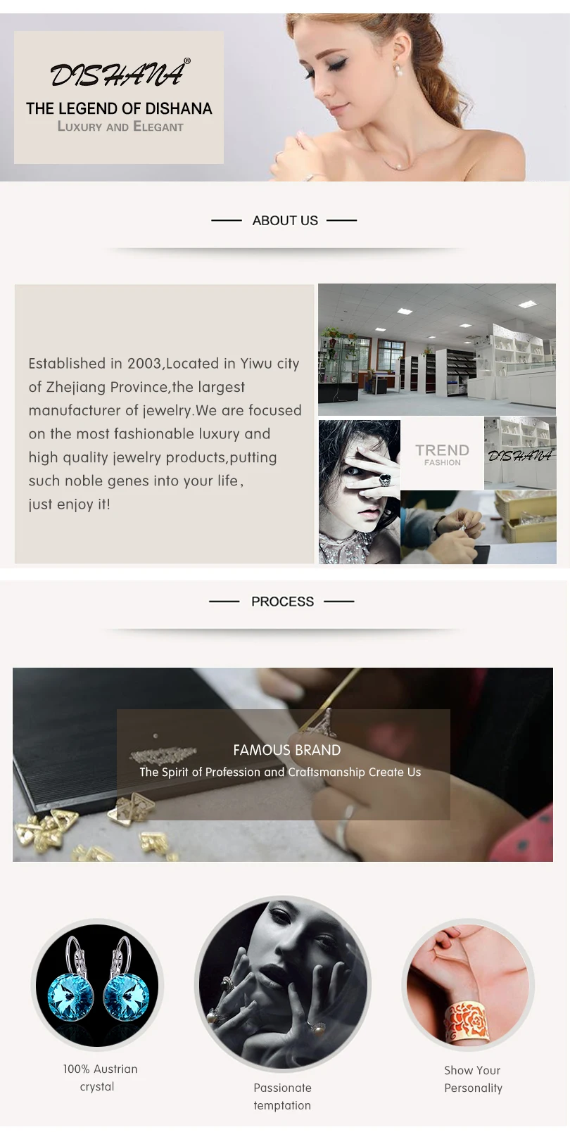 Dishana Висячие серьги для женщин, элегантные серьги с камнями, женские модные ювелирные изделия, Круглые Австрийские кристаллы, ювелирные изделия(E0098-1