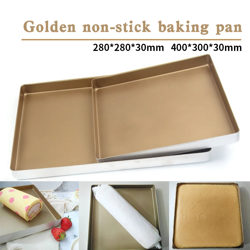 Non Stick Golden Color Cookies Baking Tray Teflon Coating Aluminium Alloy Sheet Pan Bakeware Tool Oven |