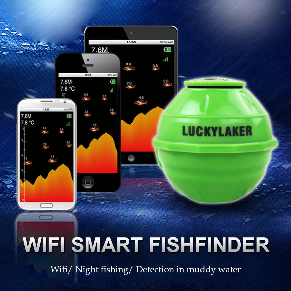Эхолот Wi Fi LUCKY FF916 беспроводной глубокий эхолот глубина 50 м/футов морская
