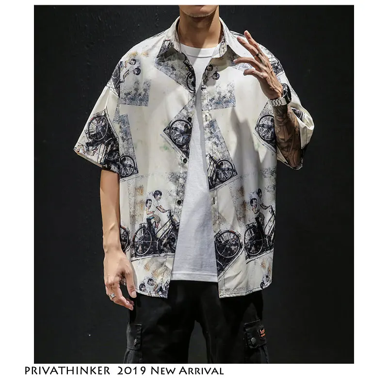 Privathinker 2019 летние уличные яркое футболки с принтом для мужчин винтажные