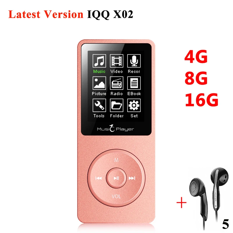 Мини MP3 с наушниками eBook экран x02 mp 3 плеер радио hifi динамик MP воспроизводитель mp3 4