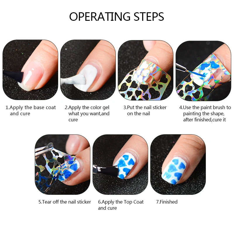 Лазерная лампа для ногтей фотография шаблон сердце звезда рыба наклейки