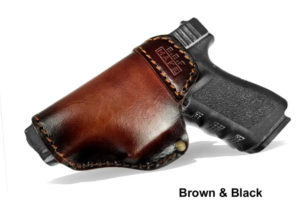 B.B.F MAKE Пистолет Чехол кожаный мешок Patternt сумка доски для S& W М& P щит GLOCK 17 18 19 22 23 26 27 32 42, 43 SpringField Cas