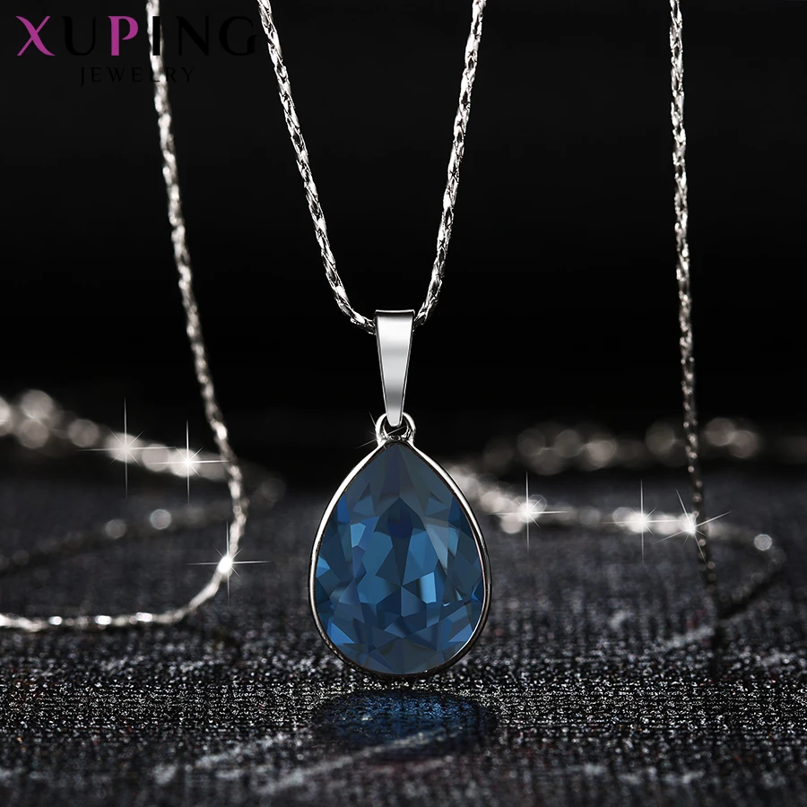 Xuping форма воды Pendantl цепочки и ожерелья Кристаллы от Swarovski высокое качество ювелирные изделия Мода Подарки для женщин M59-30192