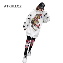 ATKULLQZ высокое качество бренд 2018 зимний женский комплект одежды