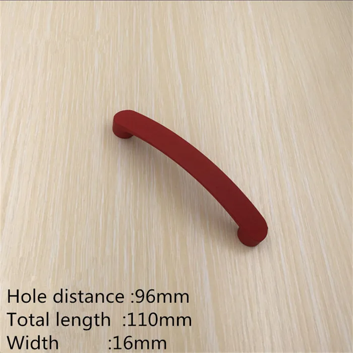 red 96mm KK& FING современные многоцветные ручки для шкафа из алюминиевого сплава кухонные ручки для выдвижных ящиков мебельная фурнитура - Цвет: red 96mm