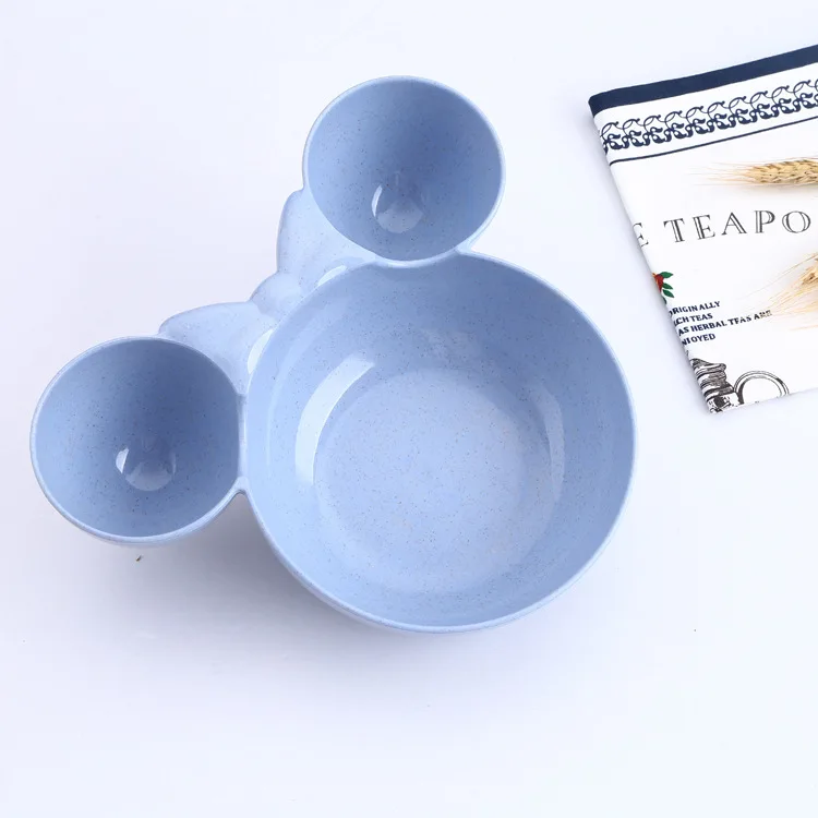 Blue Новая детская миска с Микки из мультфильма, миски для кормления детей, миски для детского ужина, контейнер для еды, набор детской посуды - Цвет: Blue