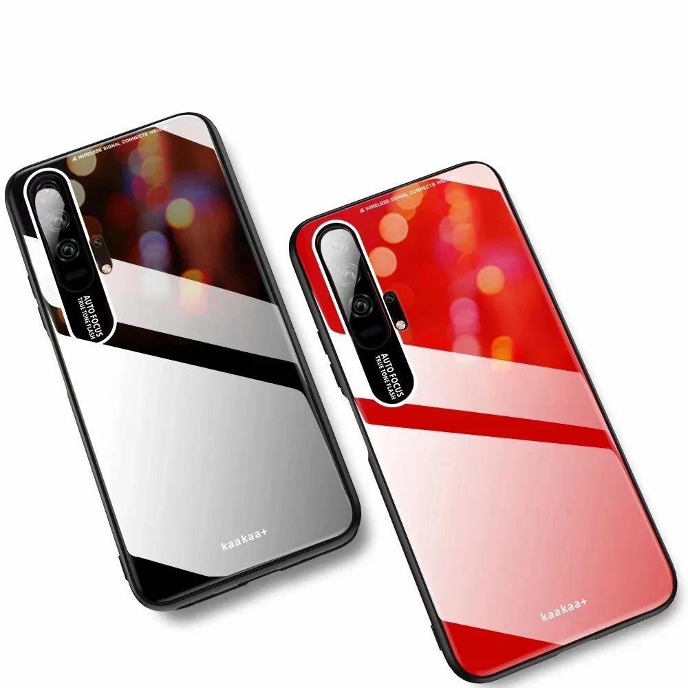 Противоударный чехол из закаленного стекла для Huawei Honor 20 мягкий край полное