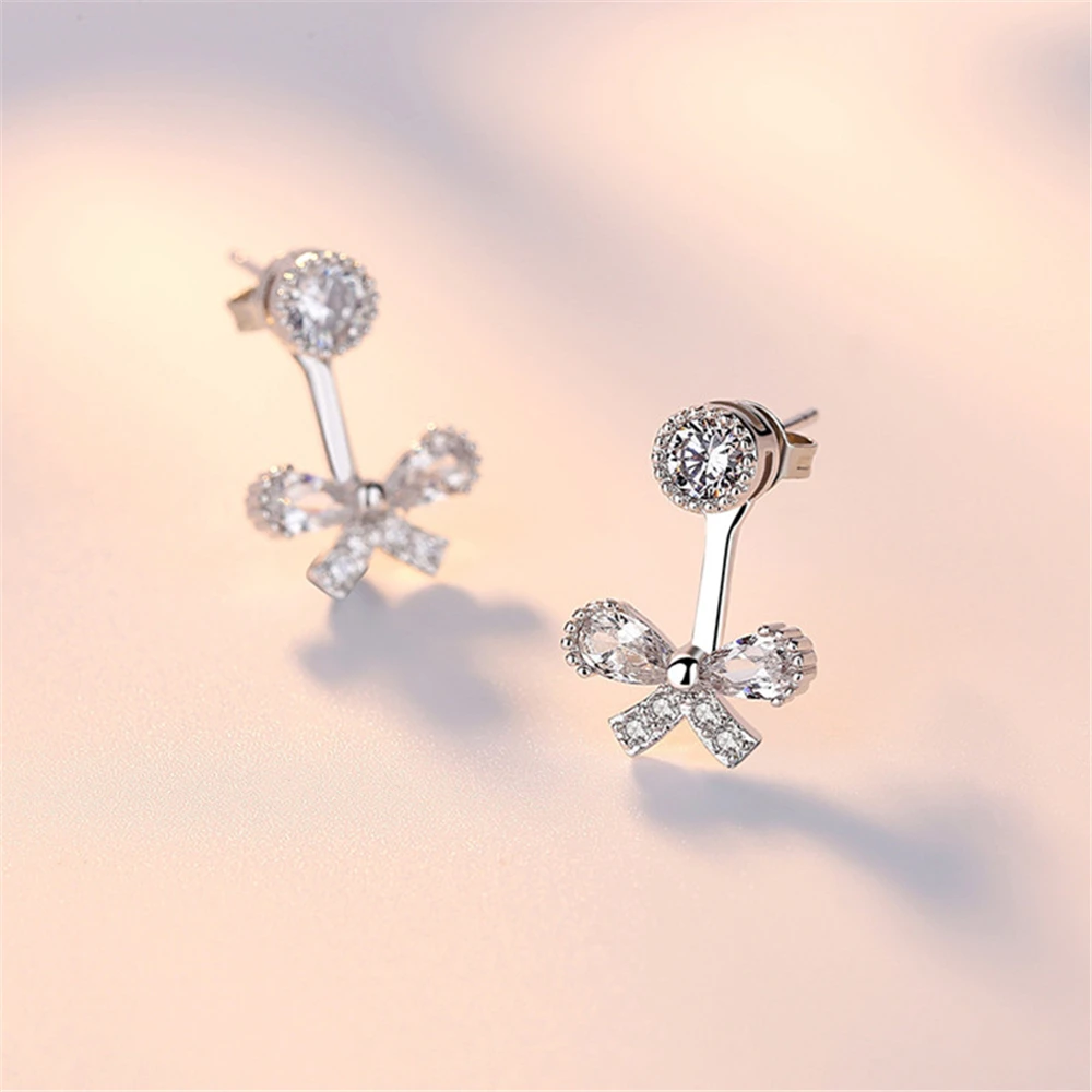 Женские роскошные циркониевые Серьги кисточки Seiko с милым бантом|earrings girl|zircon