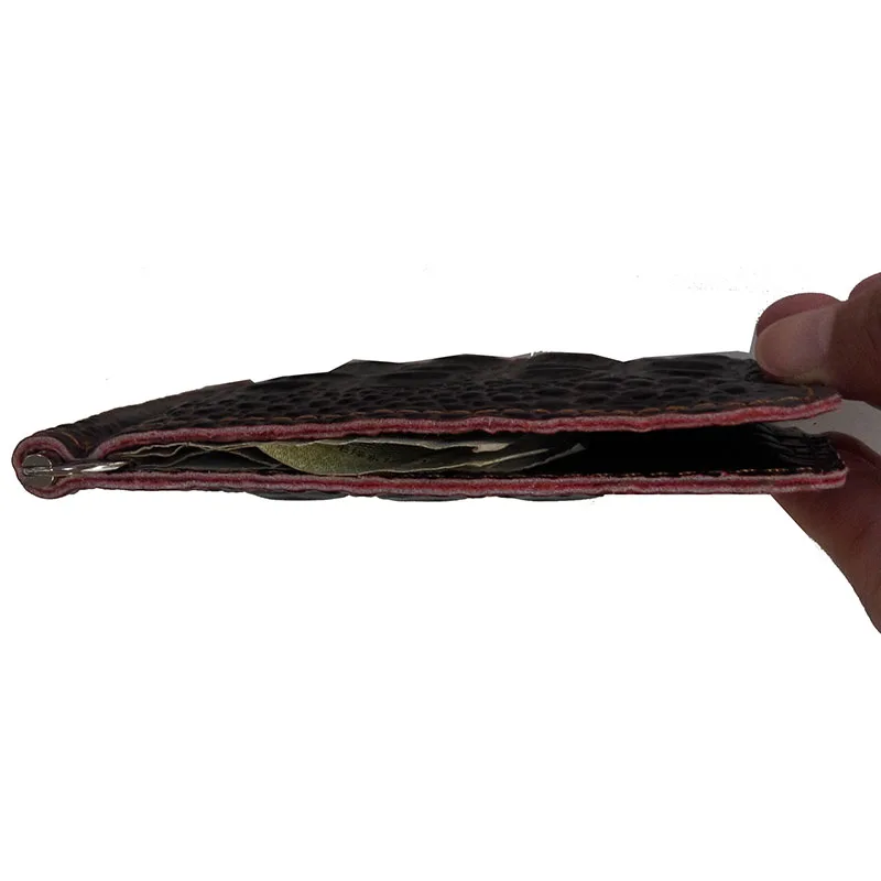 Горячая Распродажа новый тонкий мужской кошелек из воловьей кожи с клипсами Crazy