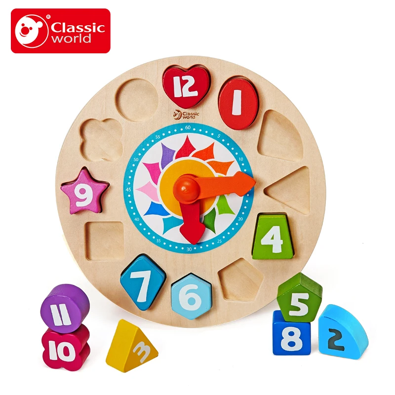 Классический Мир TicTac часы для маленьких детей строительный конструктор раннего