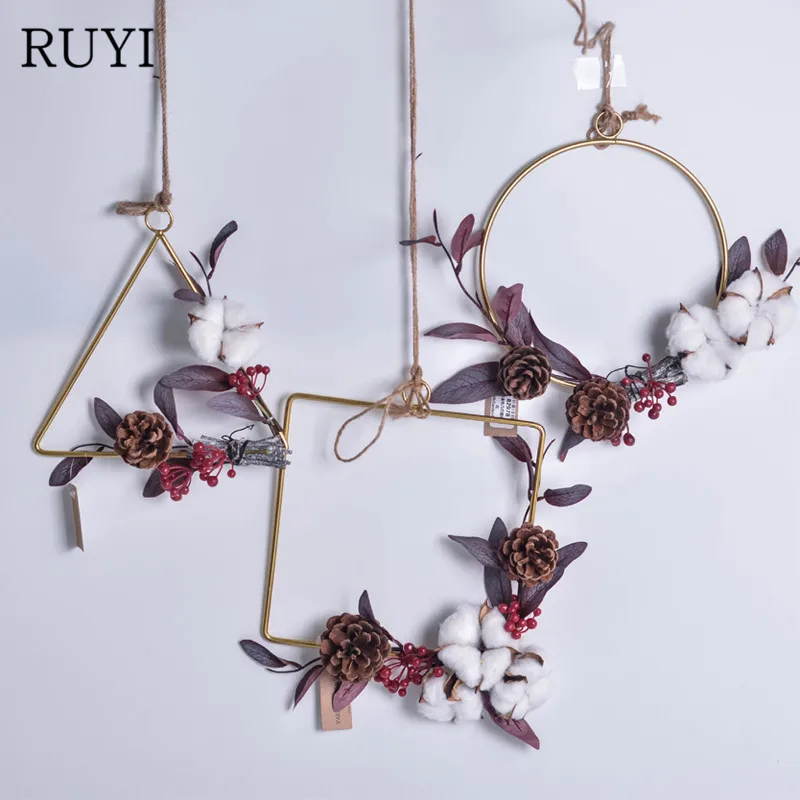 Геометрическая металлическая гирлянда веревка из пеньковой веревки