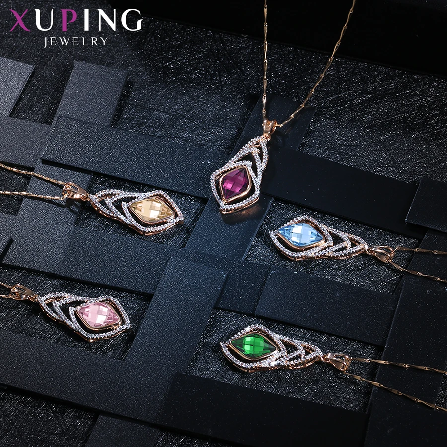 Xuping амулеты стильные ожерелья для женщин кристаллы от Swarovski разноцветные ювелирные изделия модный дизайн семейные вечерние подарки S160-40475