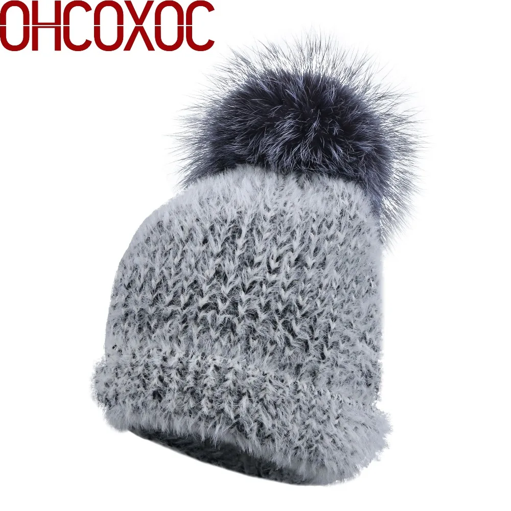 Женская зимняя шапка с помпоном из лисьего меха|Женские Skullies и шапочки| |