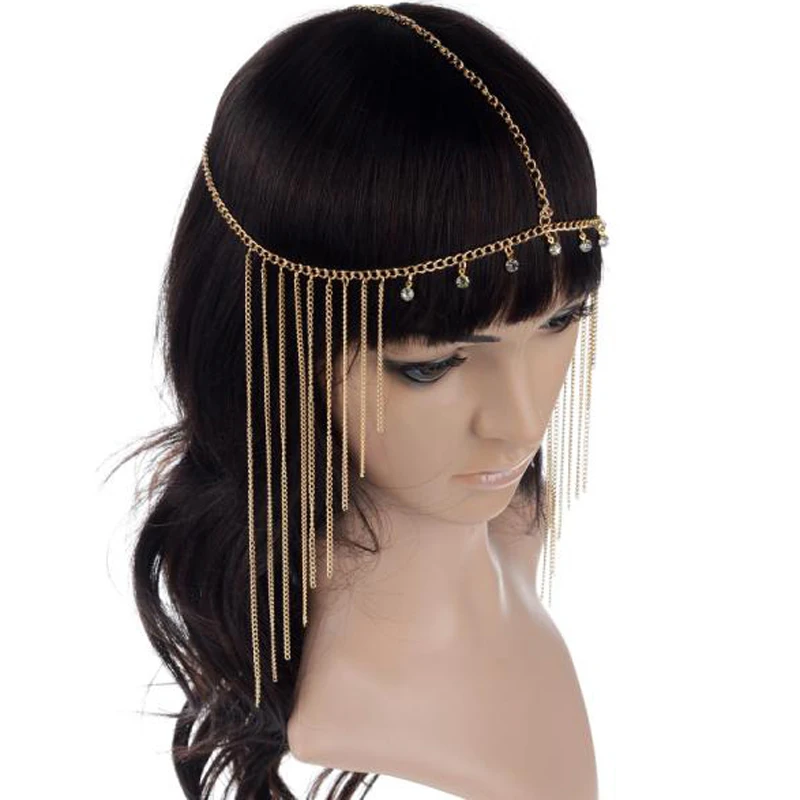 Женский ободок с кисточками PINKSEE богемный боковой волнистой цепью свадебные