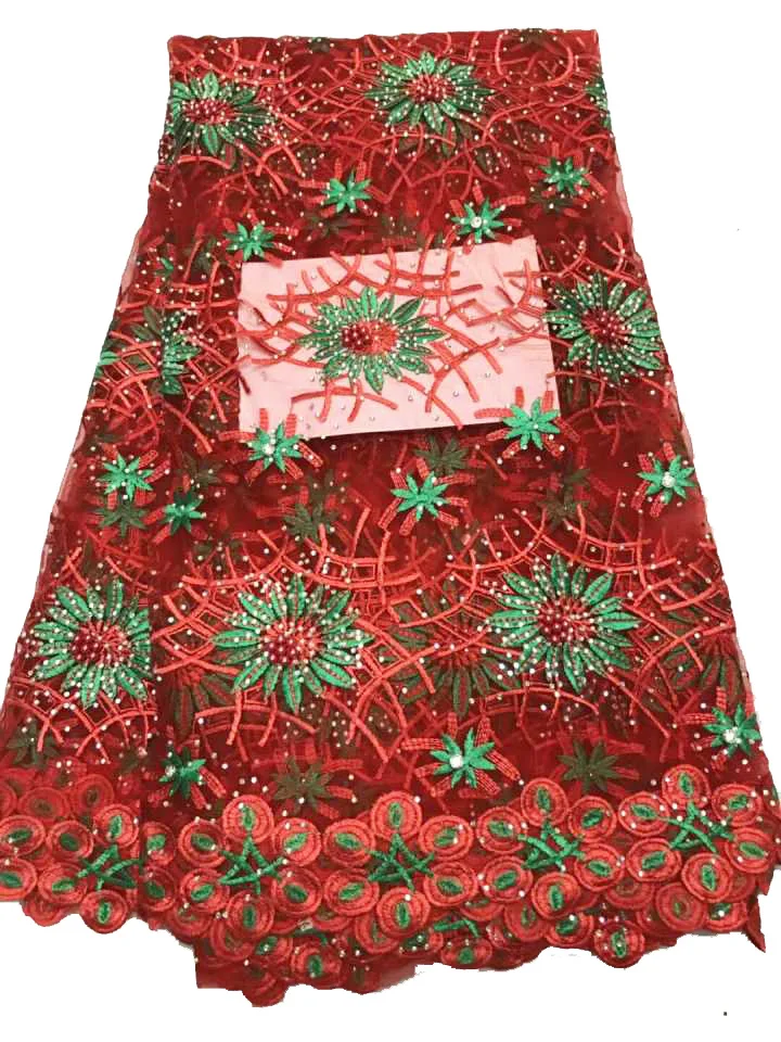 

African Lace Fabric 2018 French Sequins Net Lace new sequin fabric 5yard High Quality African Tulle Sequin Lace Fabric DNF21