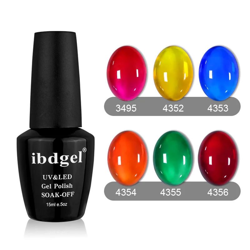 set 2 Ibdgel, 6 шт., полупрозрачная глазурь, УФ Гель-лак, Гель-лак для ногтей, 12 цветов, Янтарный стеклянный гель - Цвет: set 2