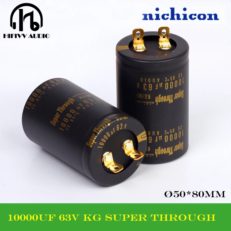 Привет конец Nichicon 10000 мкФ с алюминиевой крышкой, 63В Кг супер через золотой стопы супер проникающая электролитический конденсатор с алюминиевой крышкой для усилителя мощности