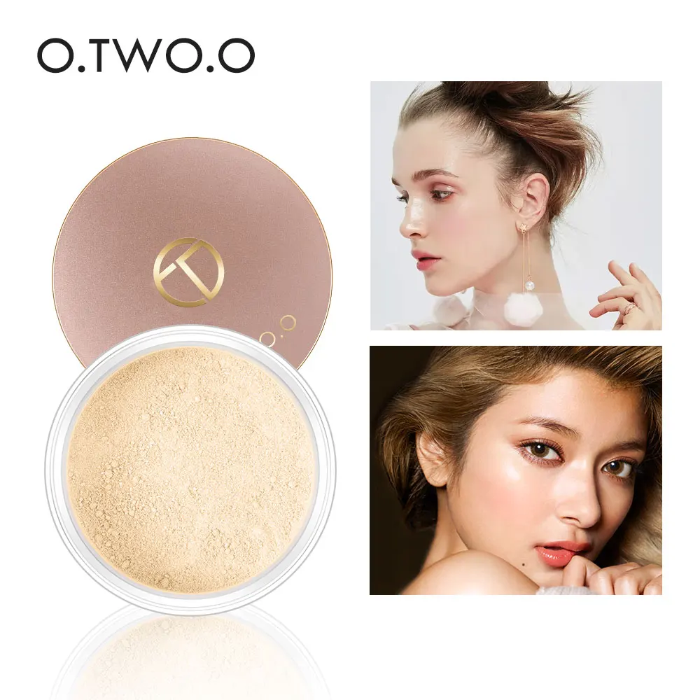 

O.TWO.O Smooth Matte Loose Powder Makeup Transparent Finishing Powder Waterproof For Face Finish Setting With Cosmetic Puff