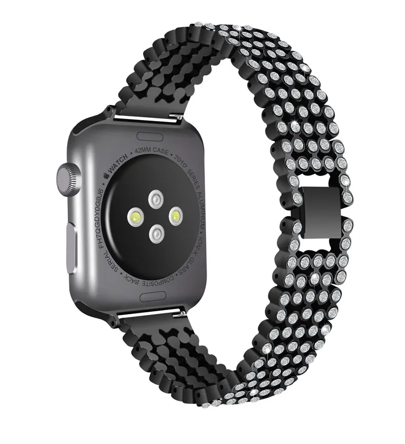 Роскошный Алмазный ремешок для apple watch band apple watch 5 4 3 band 44 мм 40 мм Стильный Кристалл iWatch 5 4 3 42 мм/38 мм браслет ремень
