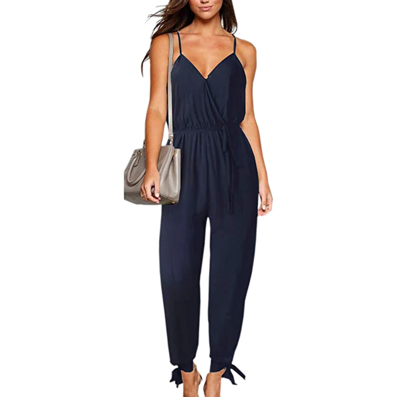 

Newly Women Lady Sleeveless Backless V Neck Jumpsuit Fashion for Summer Beach Party DO99