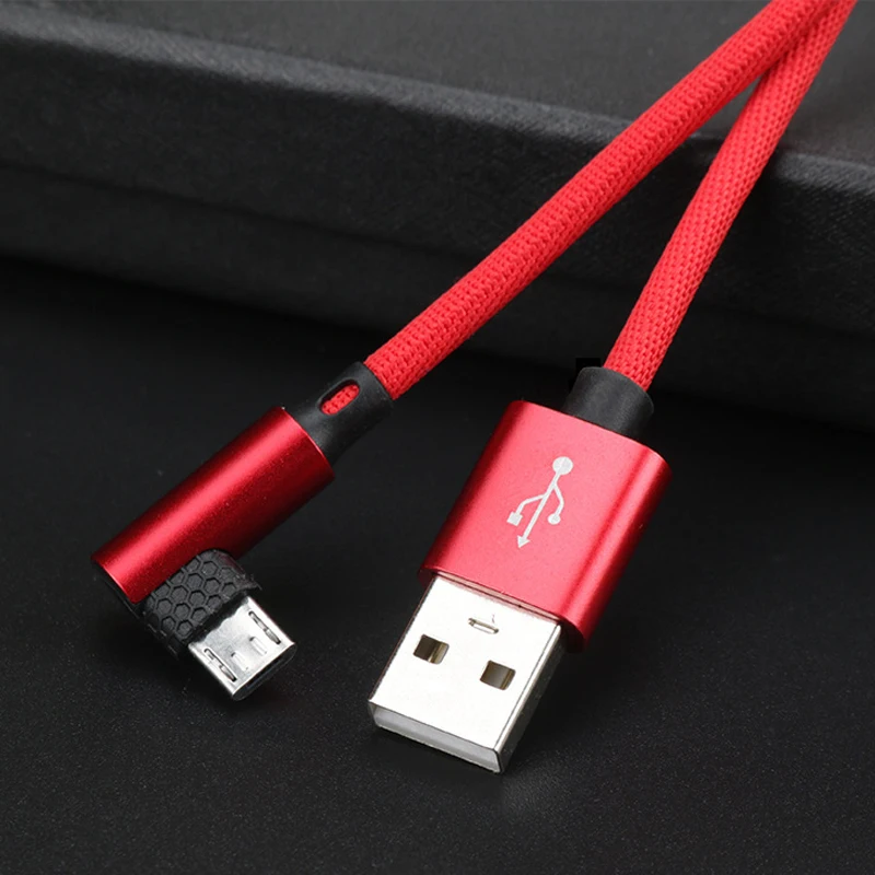 90 градусов USB кабель для iPhone Xs Max 2.4A Быстрая зарядка данных Micro Type C Samsung S9 S8 кабели