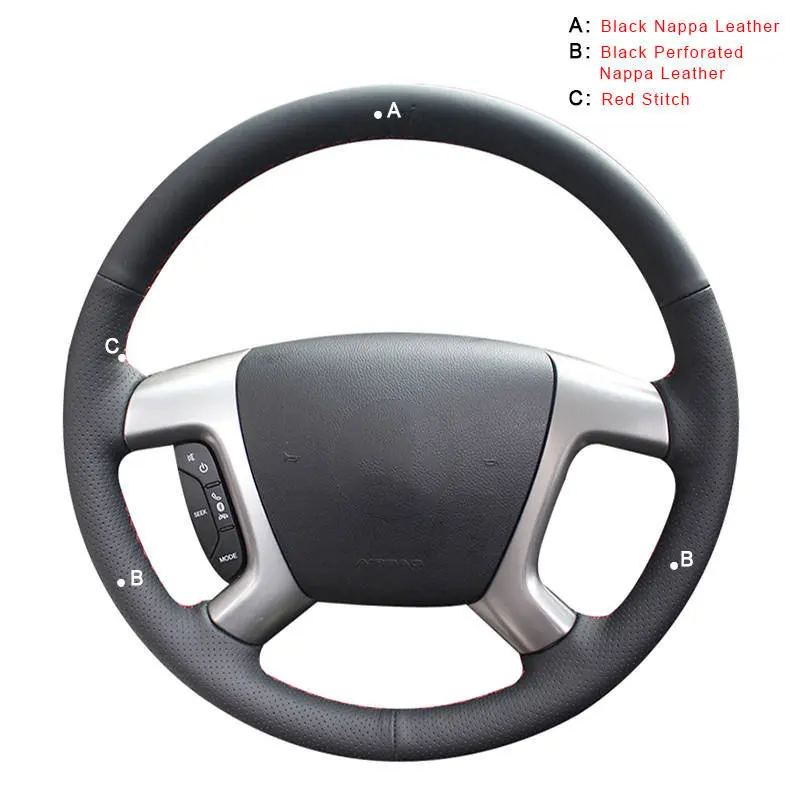 Top Layer Leather Автомобильная оплетка на крышке рулевого колеса для Chevrolet Captiva 2007- Silverado GMC Sierra 2007-2013 daewoo windstorm авточехлы - Название цвета: Top Layer Leather