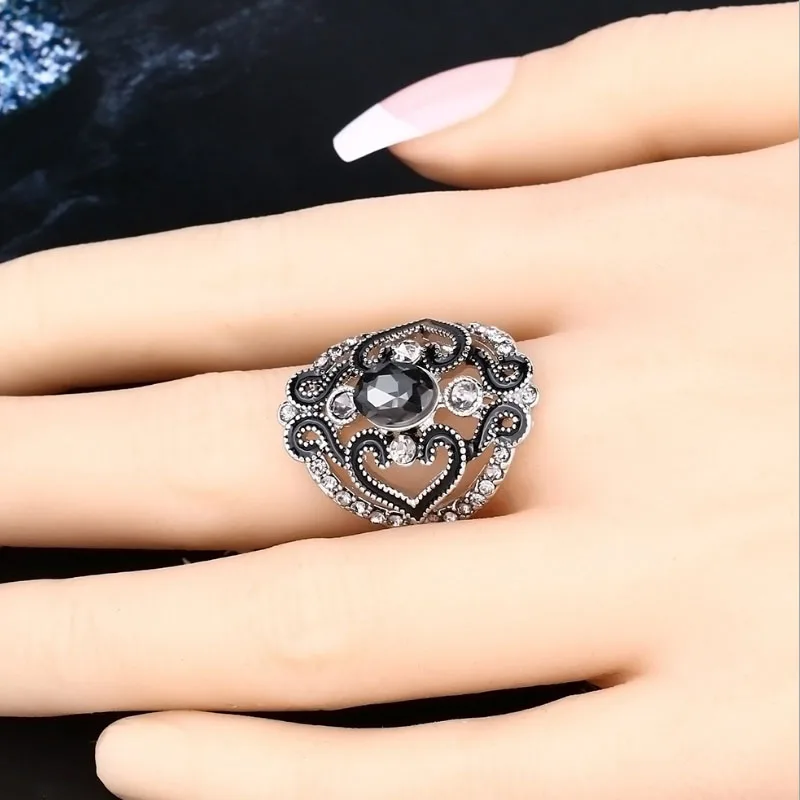 Новинка 2020 Лидер продаж модное женское черное эмалированное кольцо винтажное