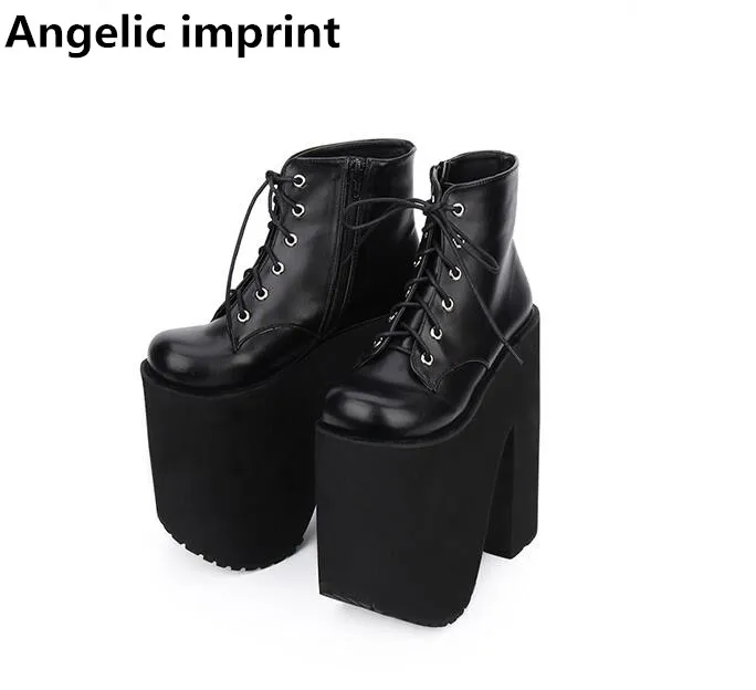 Angelic imprint mori girl/женские ботильоны в стиле «Лолита»; женские туфли-лодочки на очень высоком каблуке; женские вечерние туфли принцессы; Размеры 33-47; 20 см