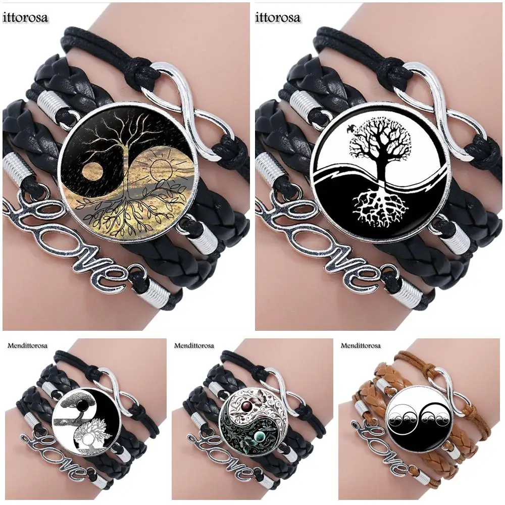 Mendittorosa Ying Yang Taichi ювелирные изделия классический стеклянный кабошон Многослойный