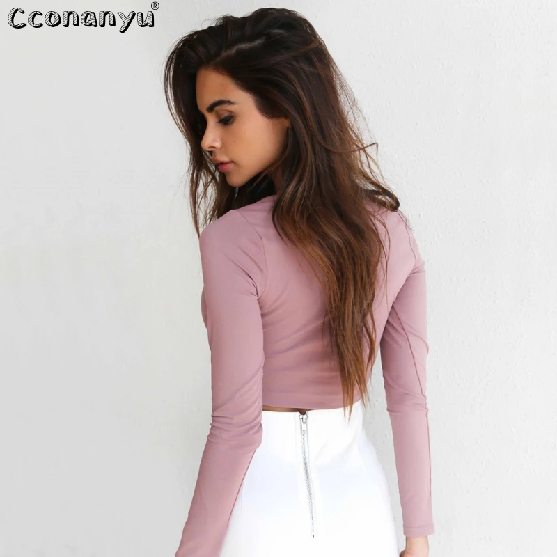 Женский эластичный Топ с V-образным вырезом длинным рукавом | Женская одежда