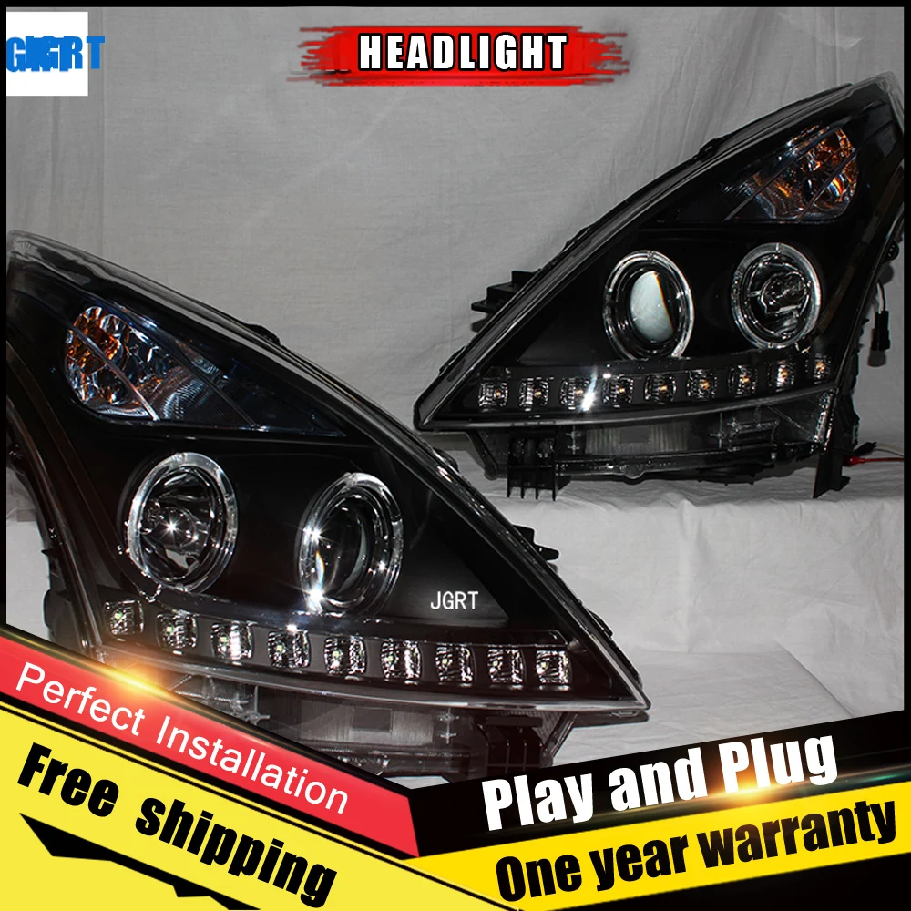

2PCS Car Style LED headlights for Nissan TEANA 08-12 for TEANA head lamp LED DRL Lens Double Beam H7 HID Xenon bi xenon lens