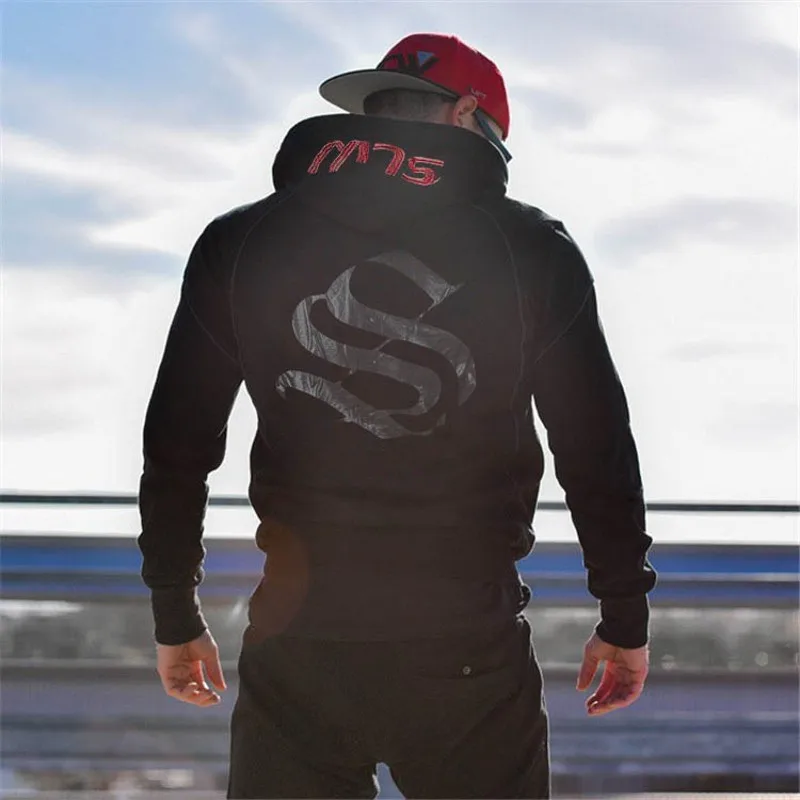 2019 осень новый мужской хлопковый свитер с капюшоном тренажерные залы Фитнес
