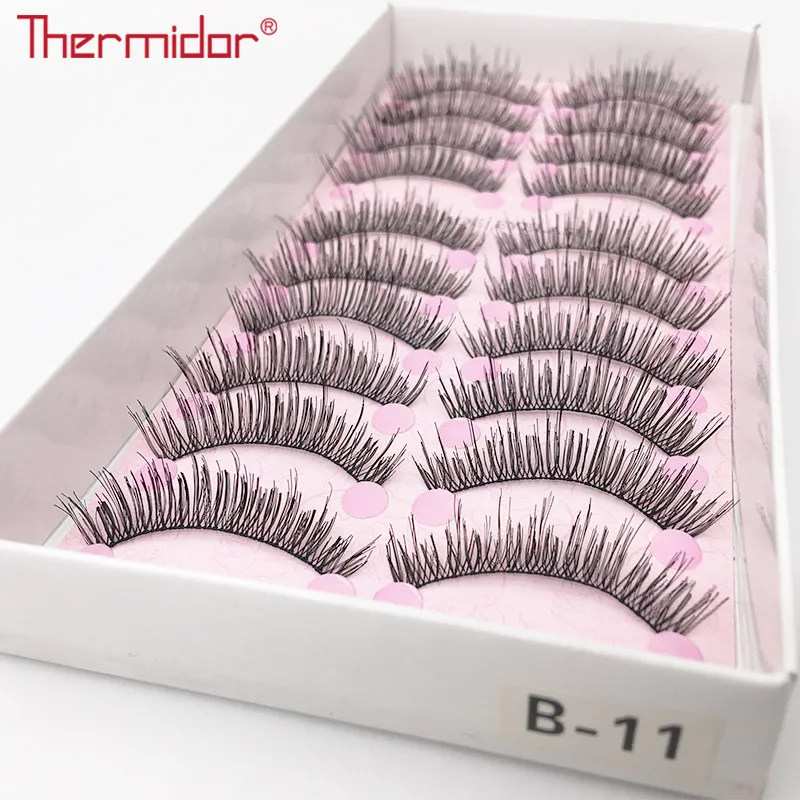 Thermidor Free Shipping False Eyelashes natural lash 10 Pairs Makeup Soft Long Eye Lash Tools Cosmetic Fake | Красота и здоровье